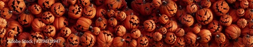 Pumpkins fill the screen creating a spooky setting for Halloween, ultra wide Stage Visuals for LED Screen Background