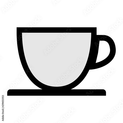 White Coffee Cup Outline Vector