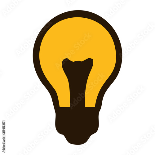 Yellow Glowing Light Bulb Vector