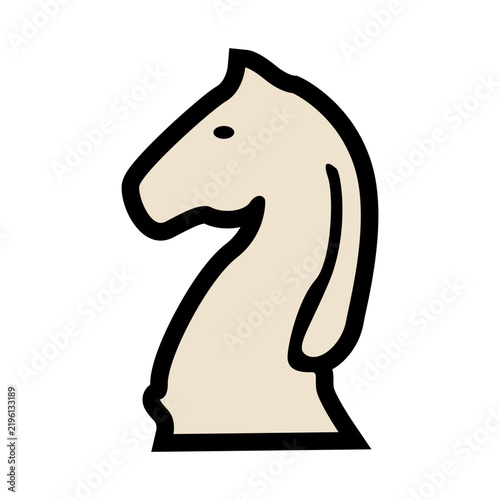 White Chess Knight Piece Vector