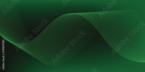 Abstract background using dark green tones on a black background. The lines and curves are like gentle and flowing waves, creating a sense of freshness and energy.