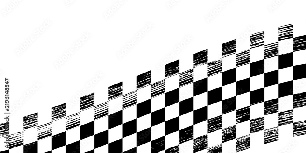 Obraz premium Checkered flag wave on white background design for sport race championship vector illustration.