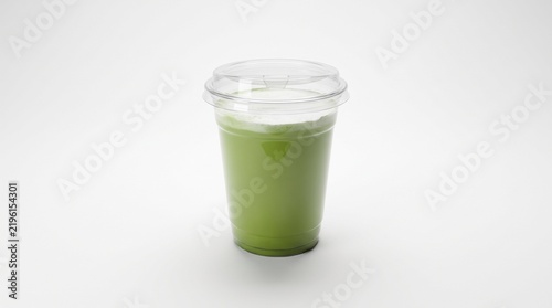 High Quality 3D Matcha Cup For Mockup Design With White Background