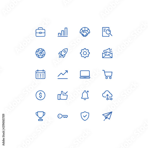 Business and Marketing Line Icon Set Vector Illustration