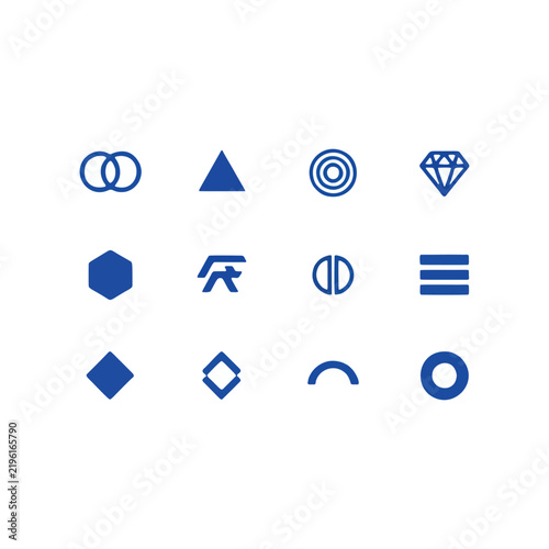 Abstract Geometric Logo Elements and Minimalist Symbols Set Vector Illustration