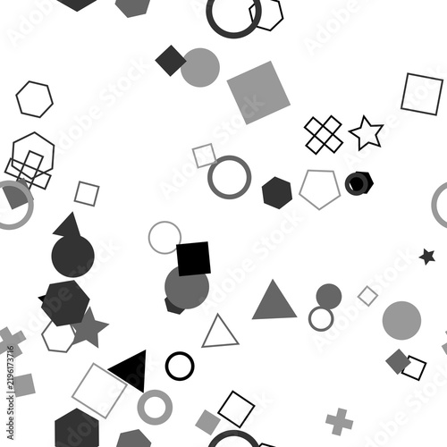 pattern geometric square Seamless Pattern of Geometric Shapes and Symbols on White Background Abstract Vector Illustration