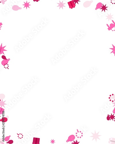 pattern seasonal ramadan square Pink and White Celebration Border with Stars, Gifts, and Balloons for Festive Occasions