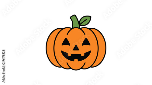 Cute Halloween Jack-o-lantern pumpkin vector illustration isolated on white background