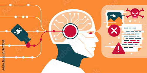 Obraz na płótnie Malicious data poisoning effects on AI models
