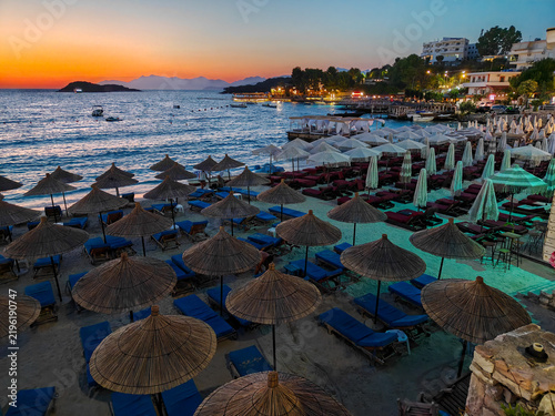 Ksamil beach at night Albania