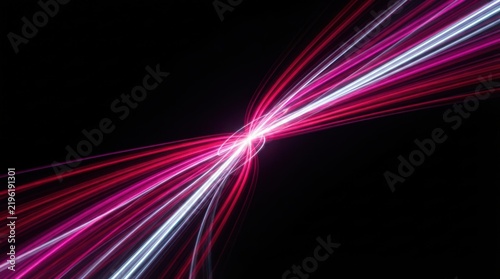 Abstract background with glowing pink and white light streaks