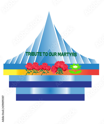 Tribute to Our Martyrs – Memorial Monument with Red Roses