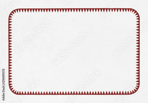19th century style rounded rectangle with serrated border