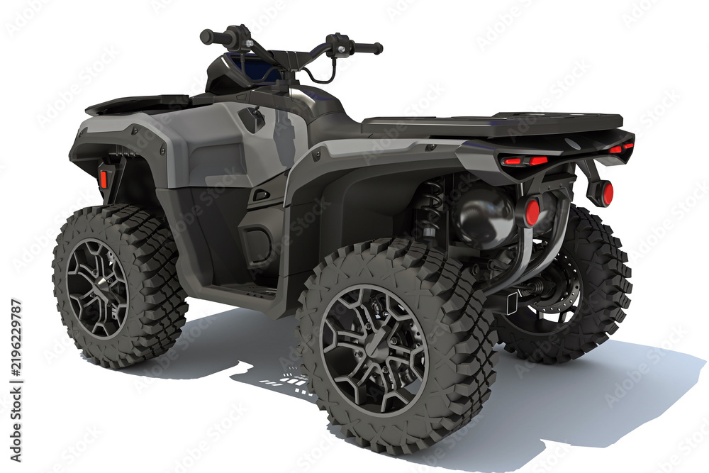 Fototapeta premium All Terrain Vehicle ATV Quad Buggy Bike 3D rendering on white background