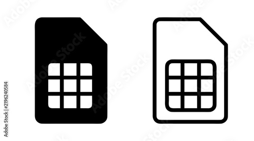 SIM card icon set, mobile network connection  vector 