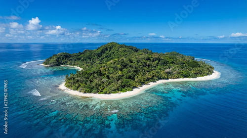 aerial view of tropical island