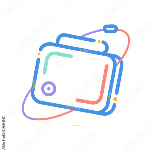 Modern Abstract Technology Logo with Colorful Orbit Lines and Rounded Square Icon