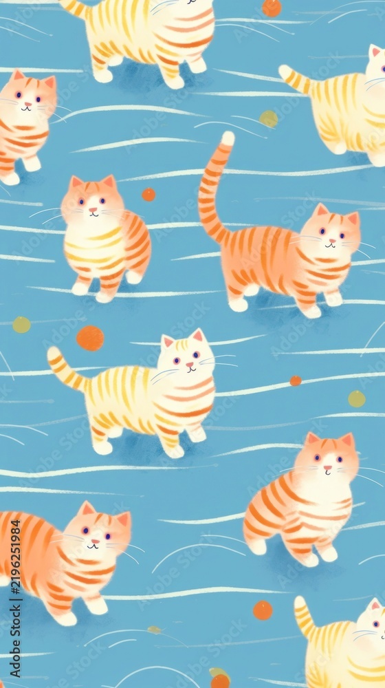 Fototapeta premium Kitten pattern animal mammal zebra.