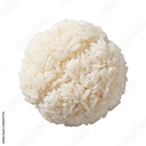 Obraz na plátně Scoop of cooked white rice with steamed rice grain cereal food bowl of rice side