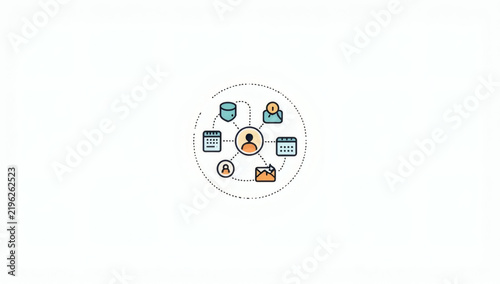 Personal digital identity and user account management vector icon representing data privacy network and online profile security