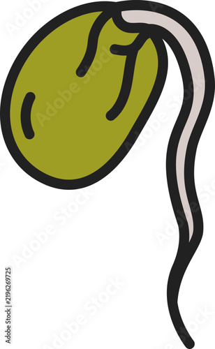 Hand drawn sprouting seed illustration