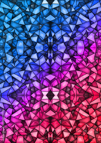 Bright mosaic pink and blue abstract background.Background for design, print and graphic resources. Design: flyers, business cards, banners, packaging.