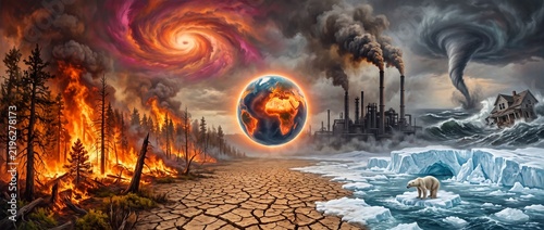 Dramatic Climate Change Impact with Wildfires, Drought, Ice Melt, and