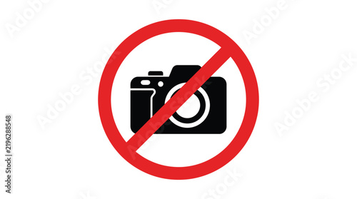 No photography sign a black camera silhouette within a red circle