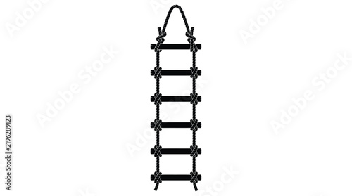 Rope ladder silhouette on a white background simple nautical design