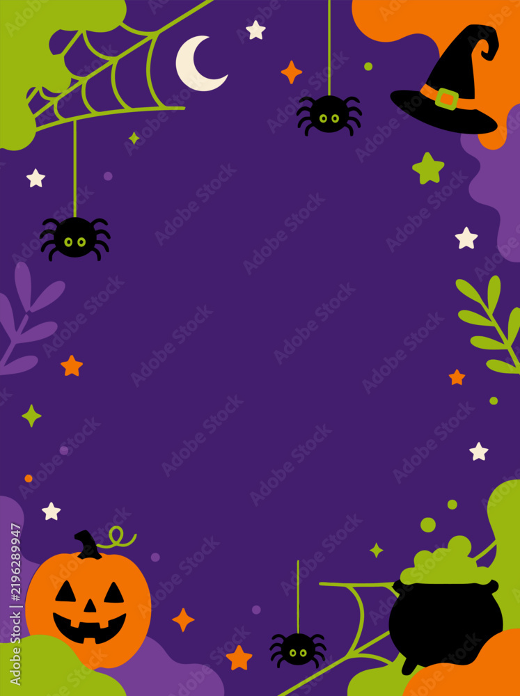 Fototapeta premium Halloween holiday festive background with spooky elements and copy space.