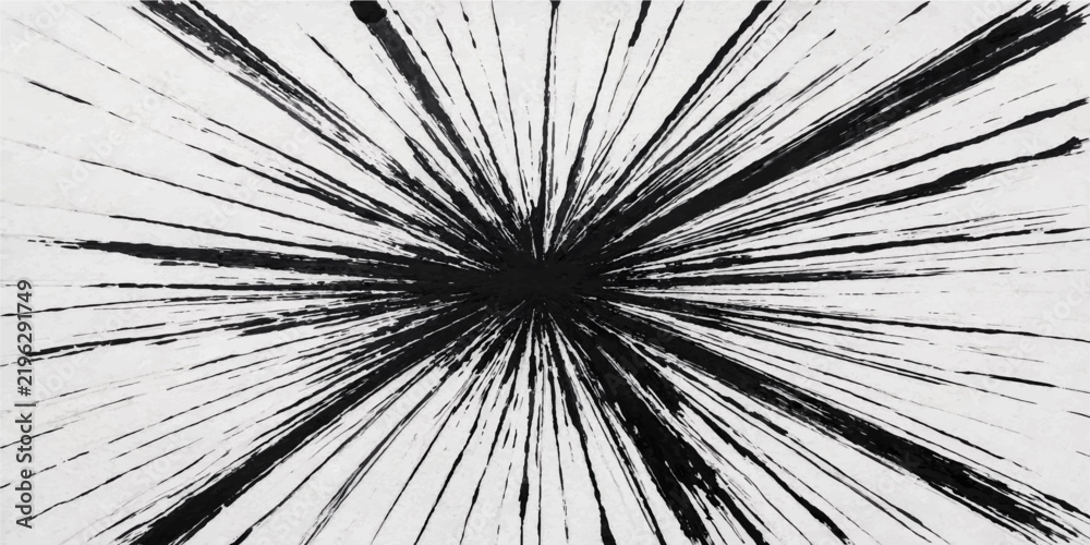 Fototapeta premium dark dynamic black speed lines explosion radial rays background abstract vector template design illustration