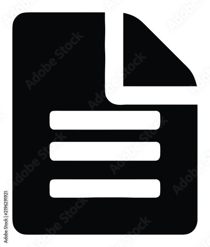 Black document file icon for digital use