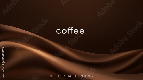 White coffee lettering crowns layered chocolate waves on dark brown