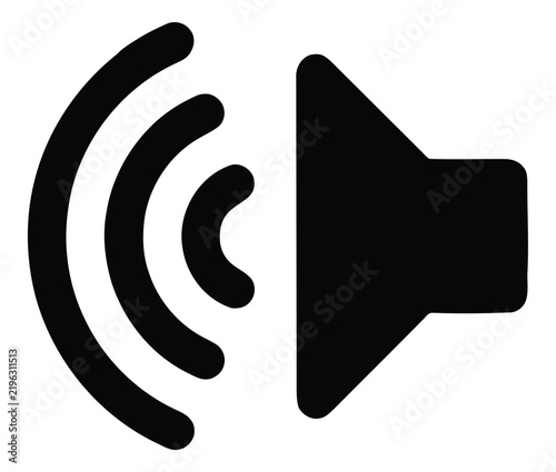 Black speaker icon for audio sound