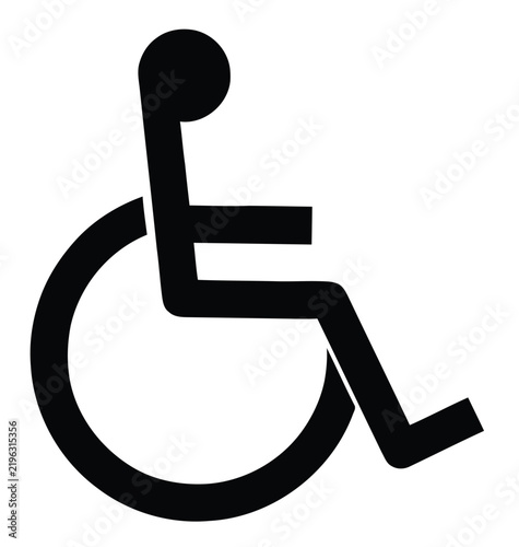 Black handicap symbol icon