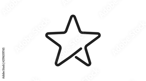 Simple black outline of a five pointed star on a white background