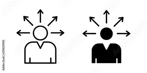 Картината върху платно Self awareness icon representing personal reflection, mindfulness, self knowledge, emotional understanding, and personal development