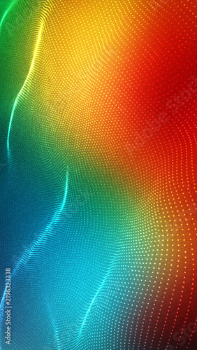 Abstract colorful wavy lines on a dark background