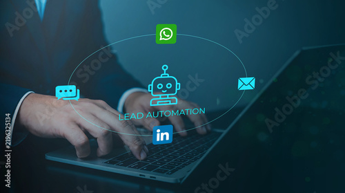 Email marketing, linkedin and social media marketing Lead generation automation with artificial intelligence for business growth and revenue generation and business growth hacking automation