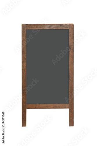 wooden blank blackboard isolated on white background. This has clipping path.
