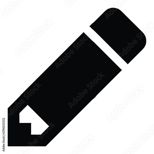 Black pencil icon for writing and drawing