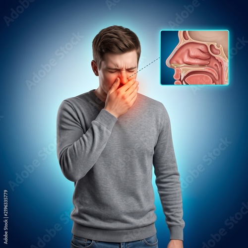 3D Human Sneezing and Common Cold Symptom Medical Visualization