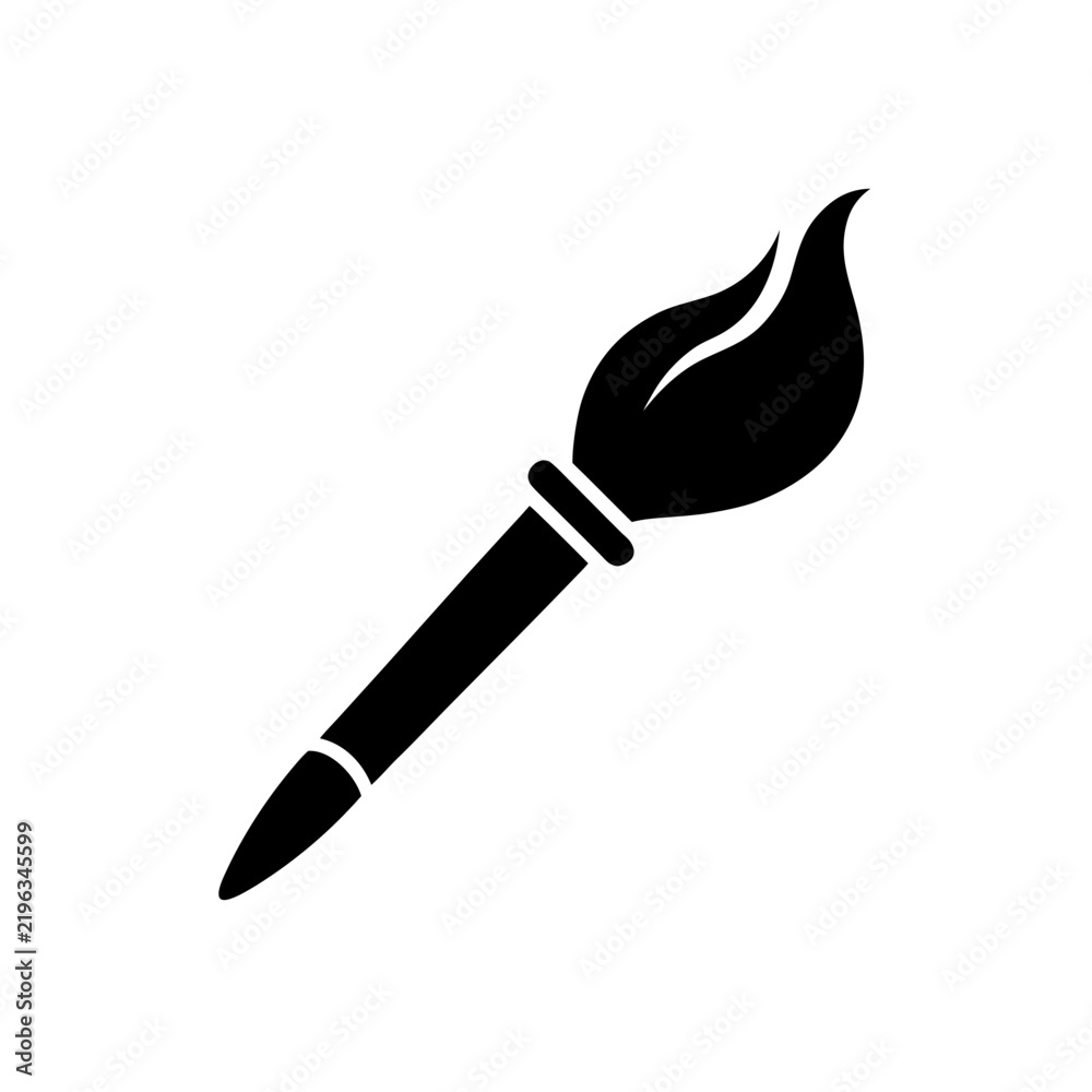 Obraz premium Black paint brush icon for art and design Vector
