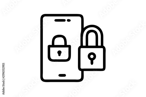 Smartphone with padlock icon representing mobile security and data protection