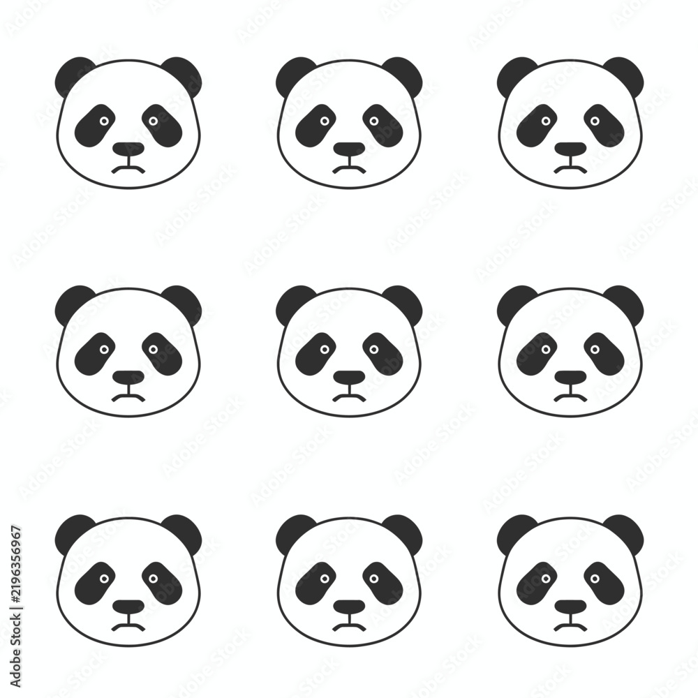 Fototapeta premium panda bear icons