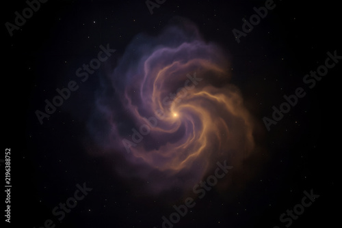 Cosmic dust cloud plume with luminous core in deep space
