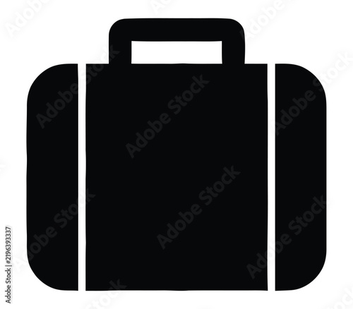 Black briefcase icon for business work