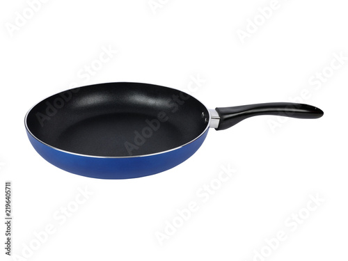 Non-stick Frying Pan With Blue Exterior Isolated On Transparent Background PNG