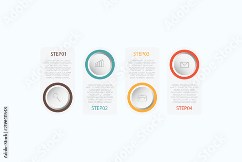 4 Step Alternate Pill Card Business Process Infographic