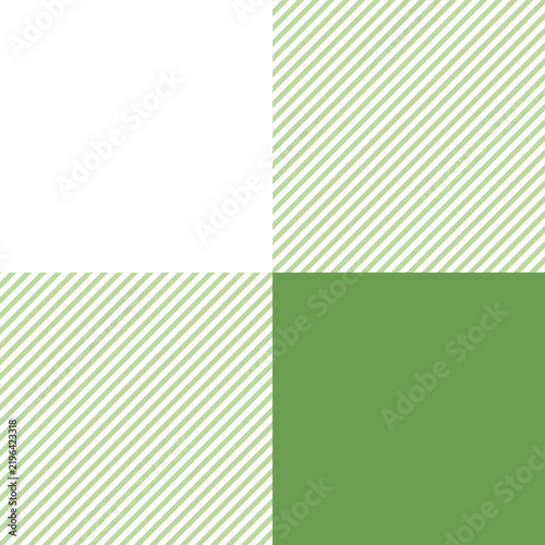Retro Christmas Buffalo Check Seamless Pattern - Green and White